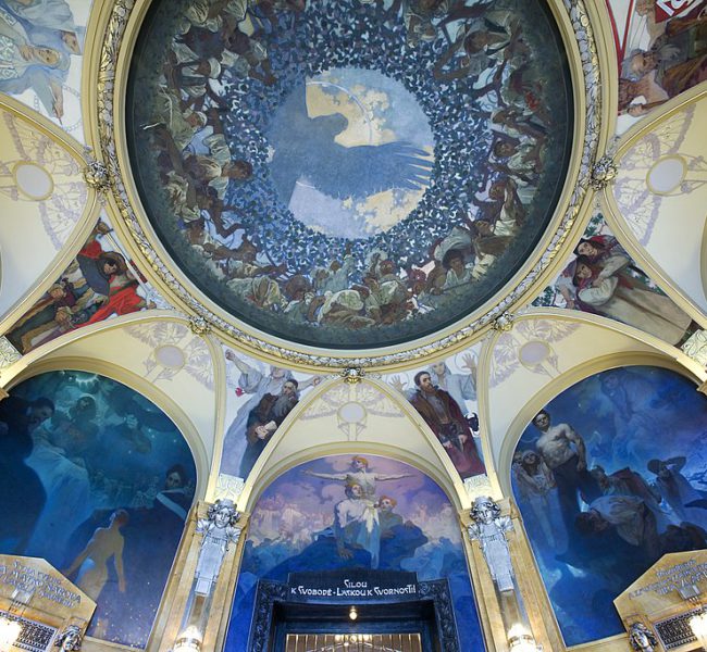 The Municipal House (Obecní Dum) Ceiling by Alphonse Mucha, Prague Municipal House Prague